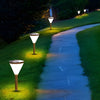 Modern Geometric Solar Powered Outdoor Pathway Post Lights Waterproof LED Garden Bollard Lamp