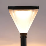 Modern Geometric Solar Powered Outdoor Pathway Post Lights Waterproof LED Garden Bollard Lamp