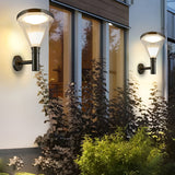 Modern Geometric Solar Powered Outdoor Wall Sconce Waterproof LED Porch Light for Garden Villa