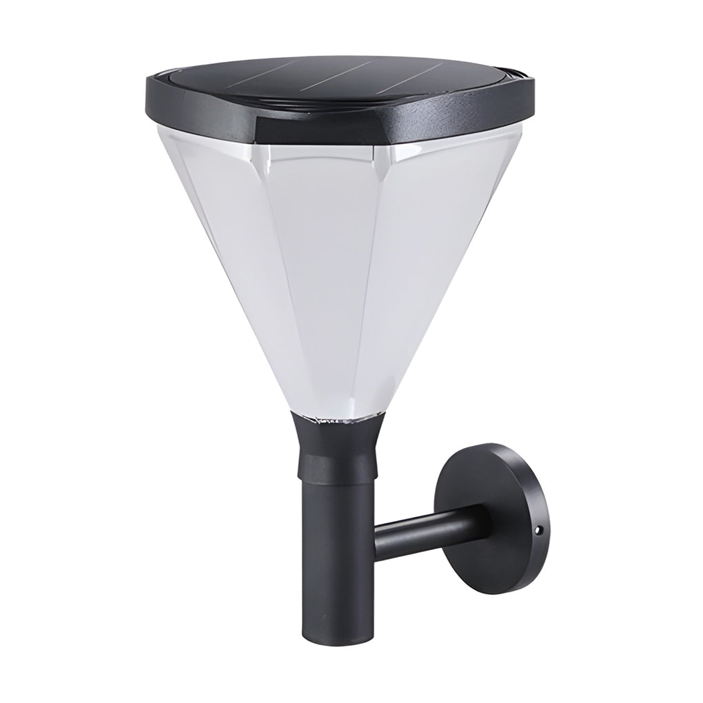 Modern Geometric Solar Powered Outdoor Wall Sconce Waterproof LED Porch Light for Garden Villa
