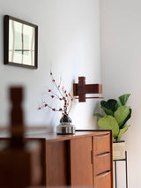 Modern Geometric Solid Wood Wall Sconce LED Rectangular Tower Wall Lamp for Indoor Spaces