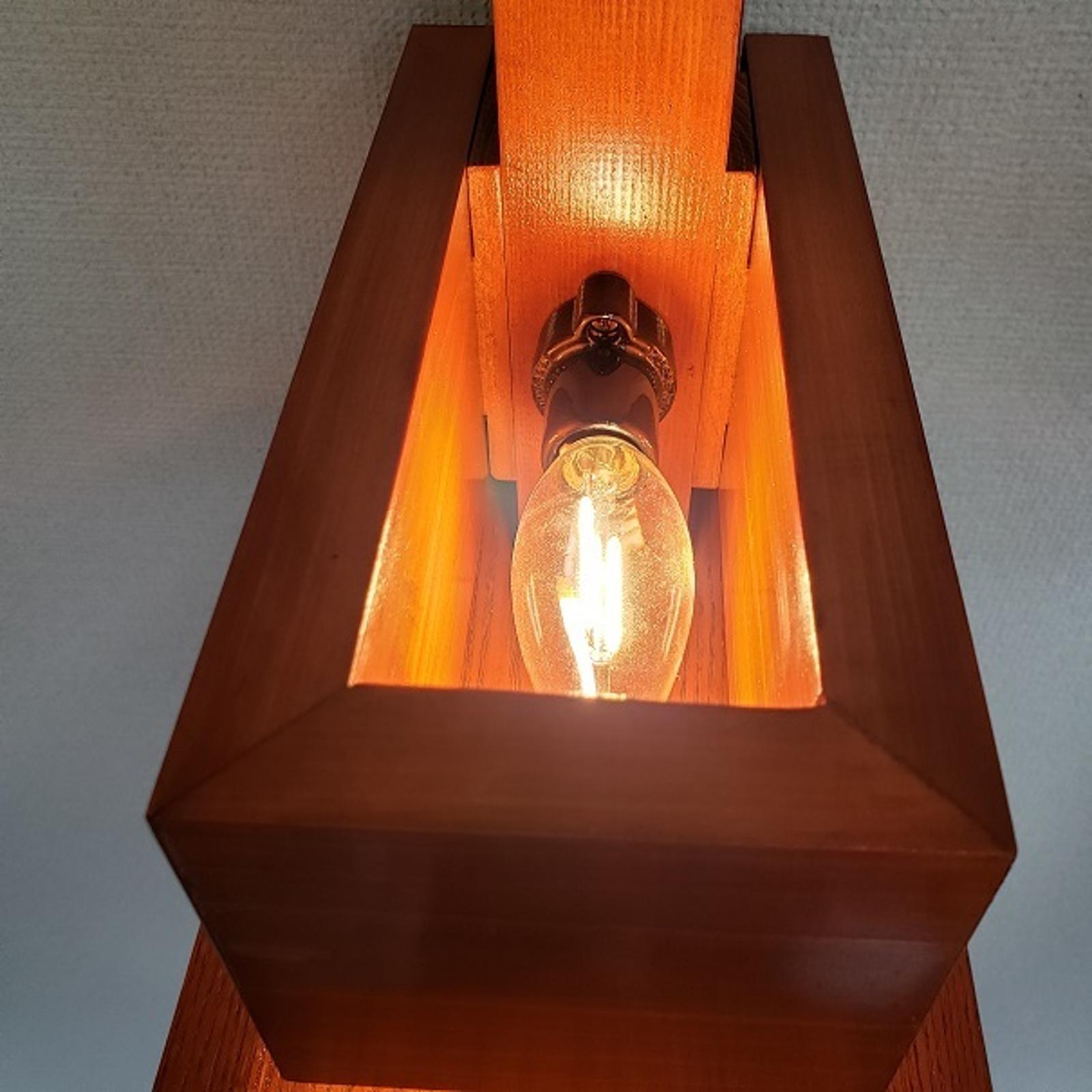 Modern Geometric Solid Wood Wall Sconce LED Rectangular Tower Wall Lamp for Indoor Spaces