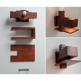 Modern Geometric Solid Wood Wall Sconce LED Rectangular Tower Wall Lamp for Indoor Spaces