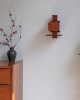 Modern Geometric Solid Wood Wall Sconce LED Rectangular Tower Wall Lamp for Indoor Spaces