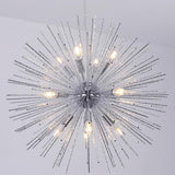 Modern Geometric Sputnik Chandelier Gold Chrome Fireworks LED Pendant Light for Dining Room