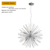 Modern Geometric Sputnik Chandelier Gold Chrome Fireworks LED Pendant Light for Dining Room