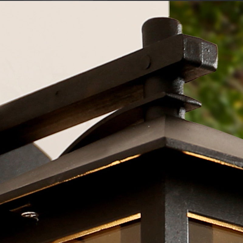 Modern Geometric Square Glass Outdoor Wall Lantern Waterproof Aluminum Exterior Light