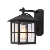 Modern Geometric Square Glass Outdoor Wall Lantern Waterproof Aluminum Exterior Light