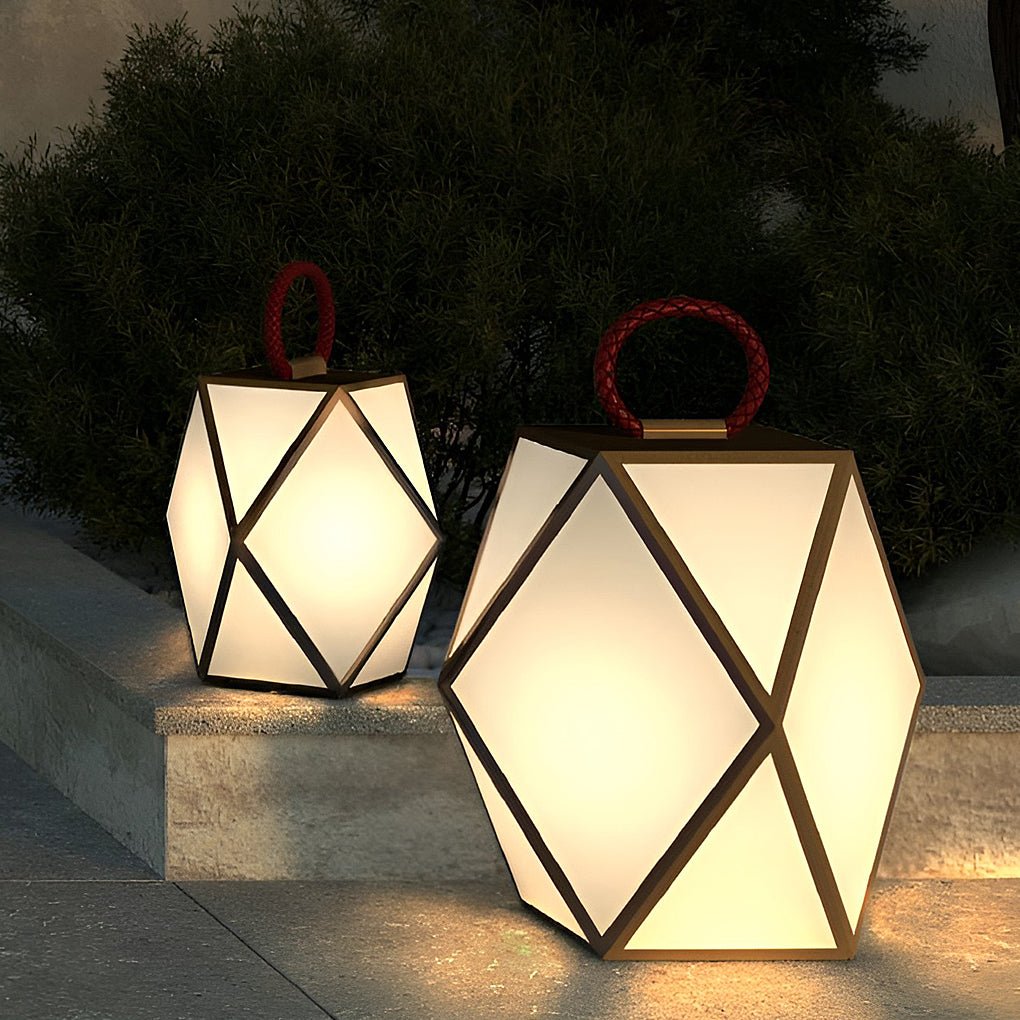 Modern Geometric Stainless Steel Outdoor Pillar Light LED Post Lantern for Path and Garden