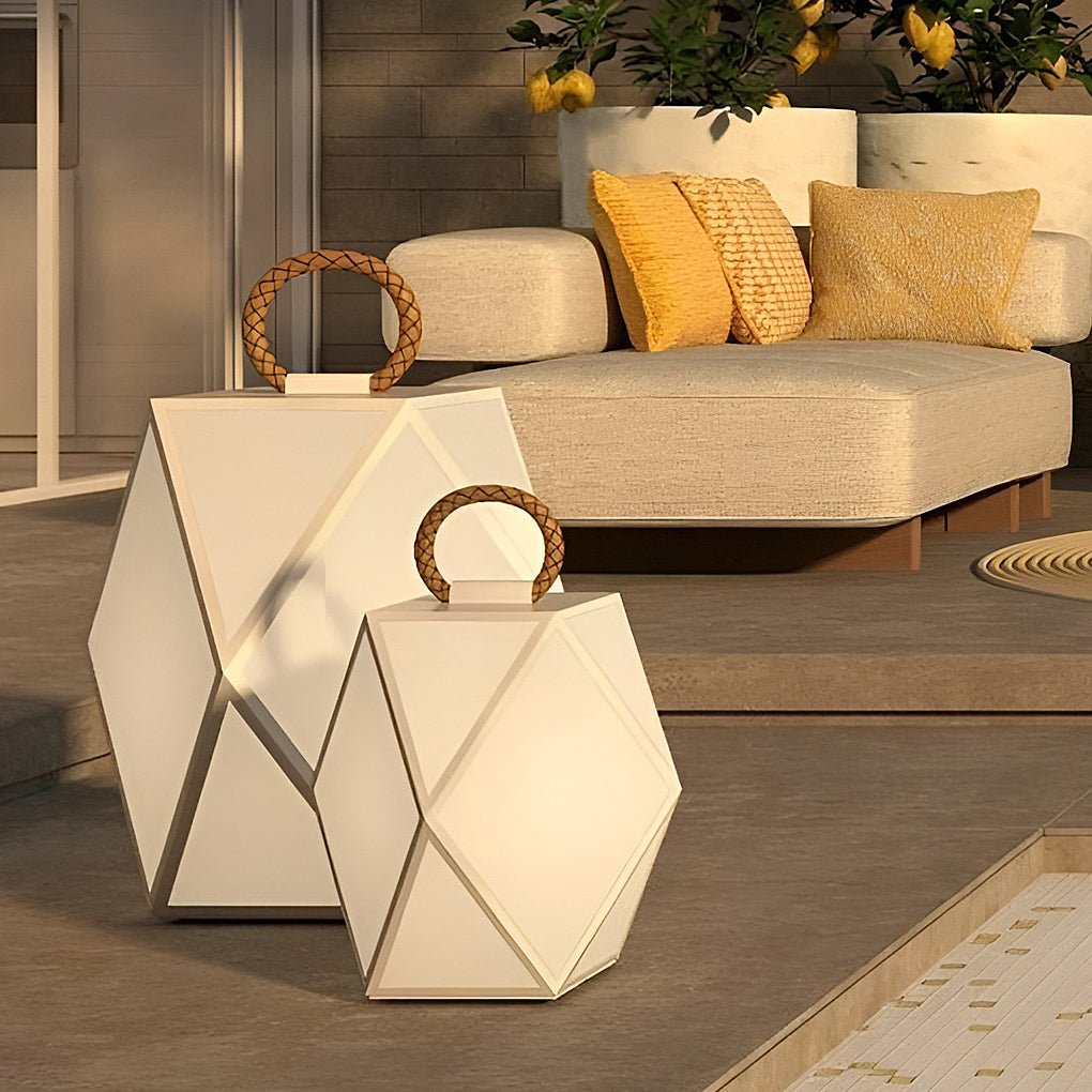 Modern Geometric Stainless Steel Outdoor Pillar Light LED Post Lantern for Path and Garden