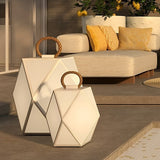 Modern Geometric Stainless Steel Outdoor Pillar Light LED Post Lantern for Path and Garden