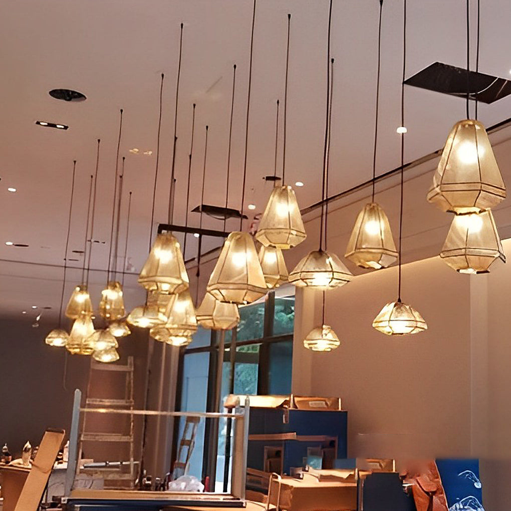 Modern Geometric Stainless Steel Pendant Light Electroplated Nordic Ceiling Lamp for Living Room Dining