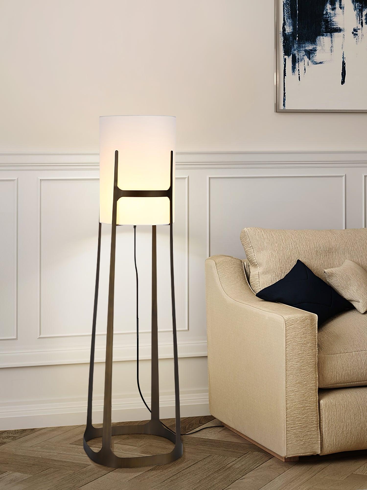 modern-geometric-standing-lamp-with-white-fabric-shade-in-brushed-bronze-finish