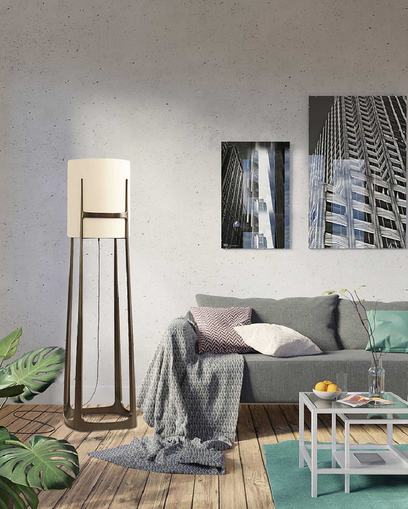 modern-geometric-standing-lamp-with-white-fabric-shade-in-brushed-bronze-finish
