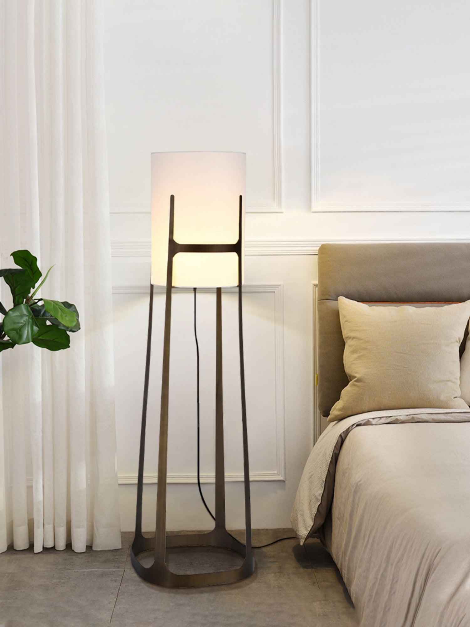 modern-geometric-standing-lamp-with-white-fabric-shade-in-brushed-bronze-finish