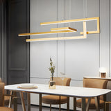 Modern Geometric Strip LED Chandelier Dimmable Nordic Dining Room Hanging Light Fixture