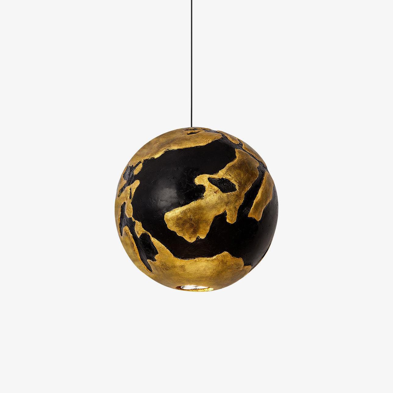 Modern Geometric Structure Pendant Light Black and Gold Foam Hanging Ceiling Lamp
