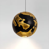 Modern Geometric Structure Pendant Light Black and Gold Foam Hanging Ceiling Lamp