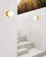 Modern Geometric Travertine Stone Wall Sconce Light for Bedside and Hallway