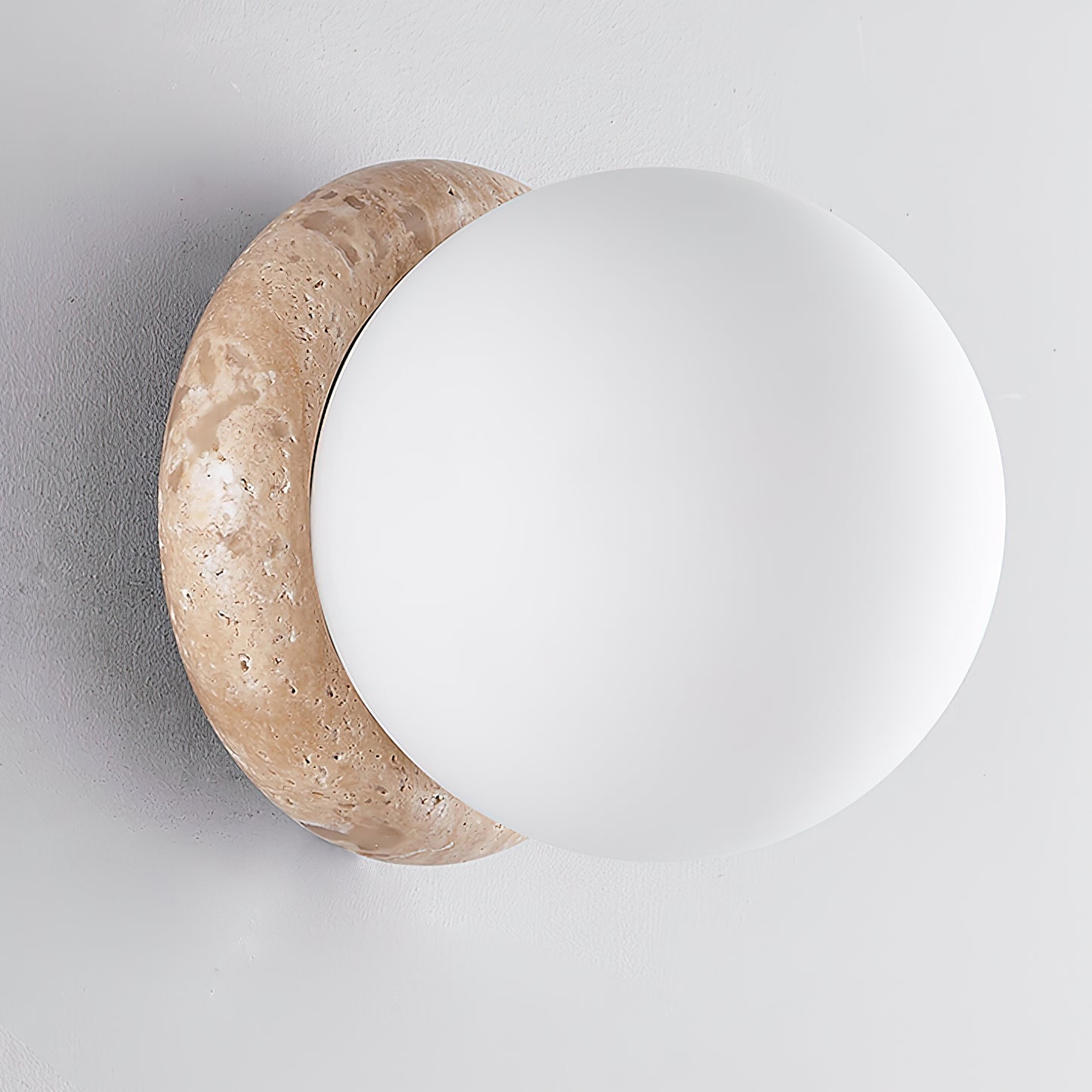 Modern Geometric Travertine Stone Wall Sconce Light for Bedside and Hallway