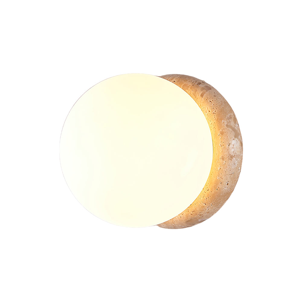 Modern Geometric Travertine Stone Wall Sconce Light for Bedside and Hallway
