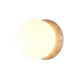 Modern Geometric Travertine Stone Wall Sconce Light for Bedside and Hallway