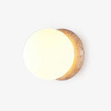 Modern Geometric Travertine Stone Wall Sconce Light for Bedside and Hallway