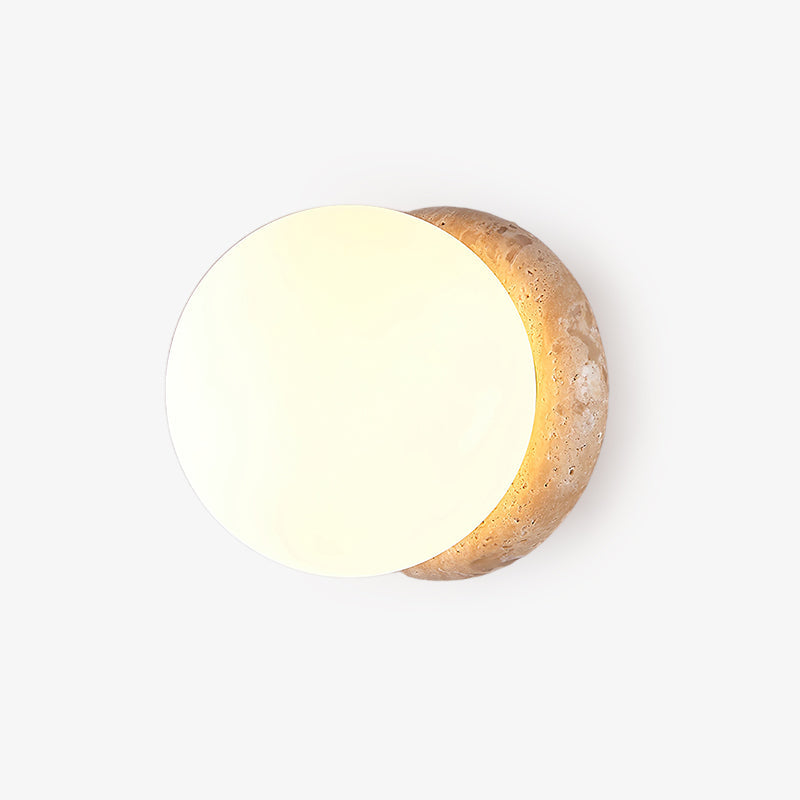 Modern Geometric Travertine Stone Wall Sconce Light for Bedside and Hallway