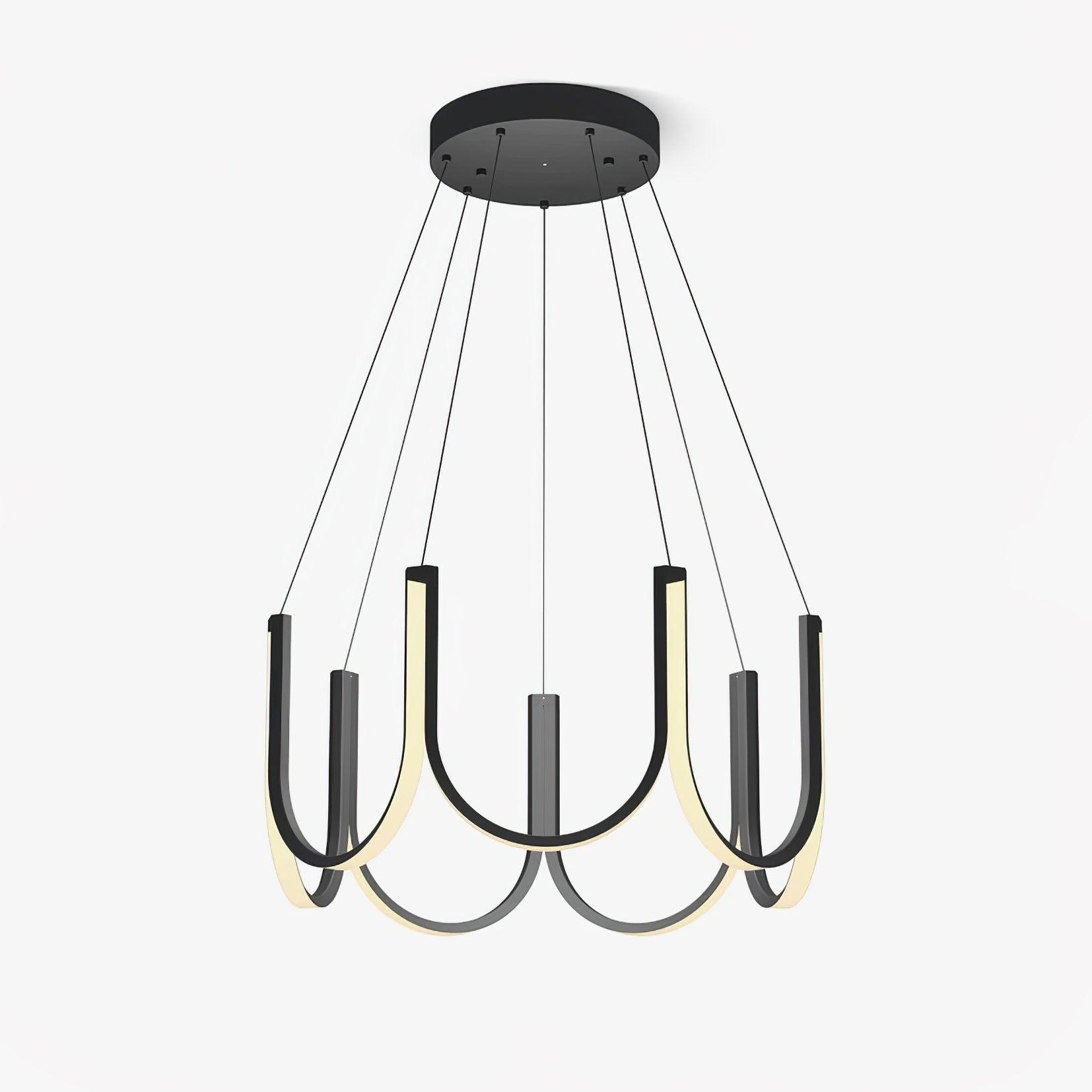 Modern Geometric U Shaped LED Pendant Light for Contemporary Dining and Living Spaces