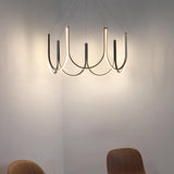 Modern Geometric U Shaped LED Pendant Light for Contemporary Dining and Living Spaces
