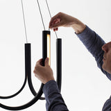 Modern Geometric U Shaped LED Pendant Light for Contemporary Dining and Living Spaces