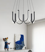 Modern Geometric U Shaped LED Pendant Light for Contemporary Dining and Living Spaces
