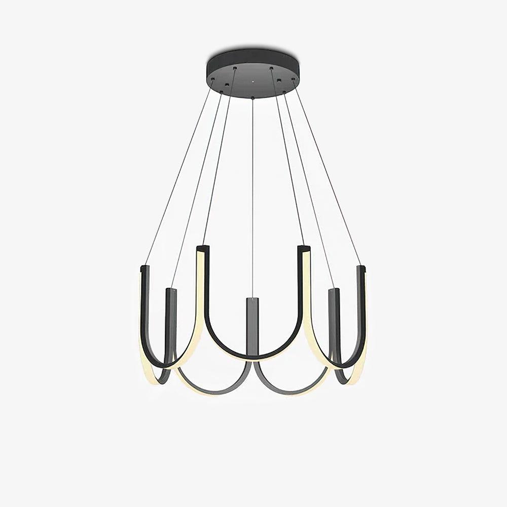 Modern Geometric U Shaped LED Pendant Light for Contemporary Dining and Living Spaces