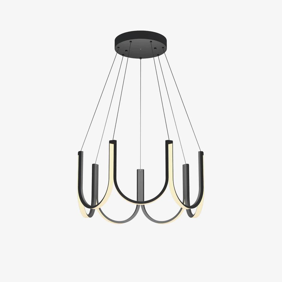 Modern Geometric U Shaped LED Pendant Light for Contemporary Dining and Living Spaces
