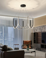 Modern Geometric U Shaped LED Pendant Light for Contemporary Dining and Living Spaces
