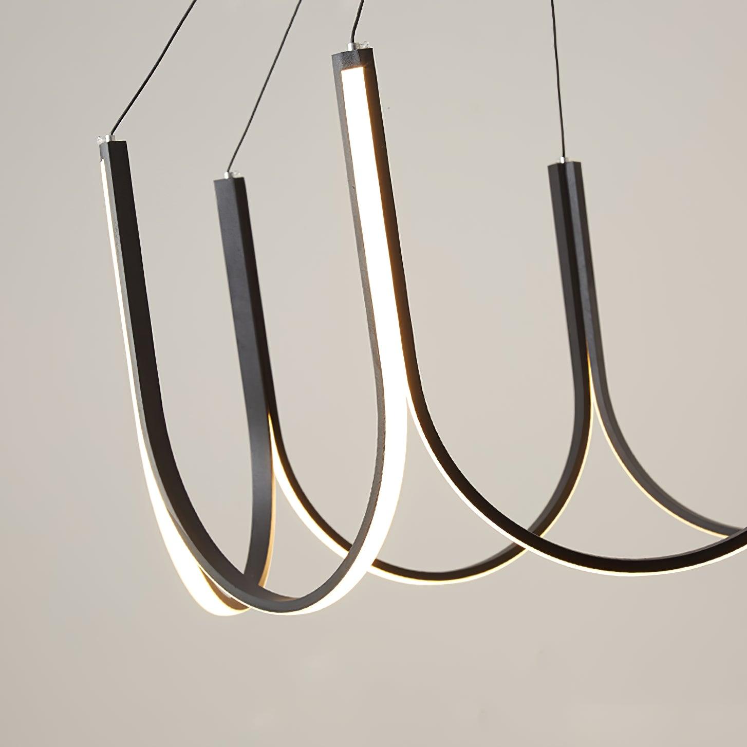 Modern Geometric U Shaped LED Pendant Light for Contemporary Dining and Living Spaces