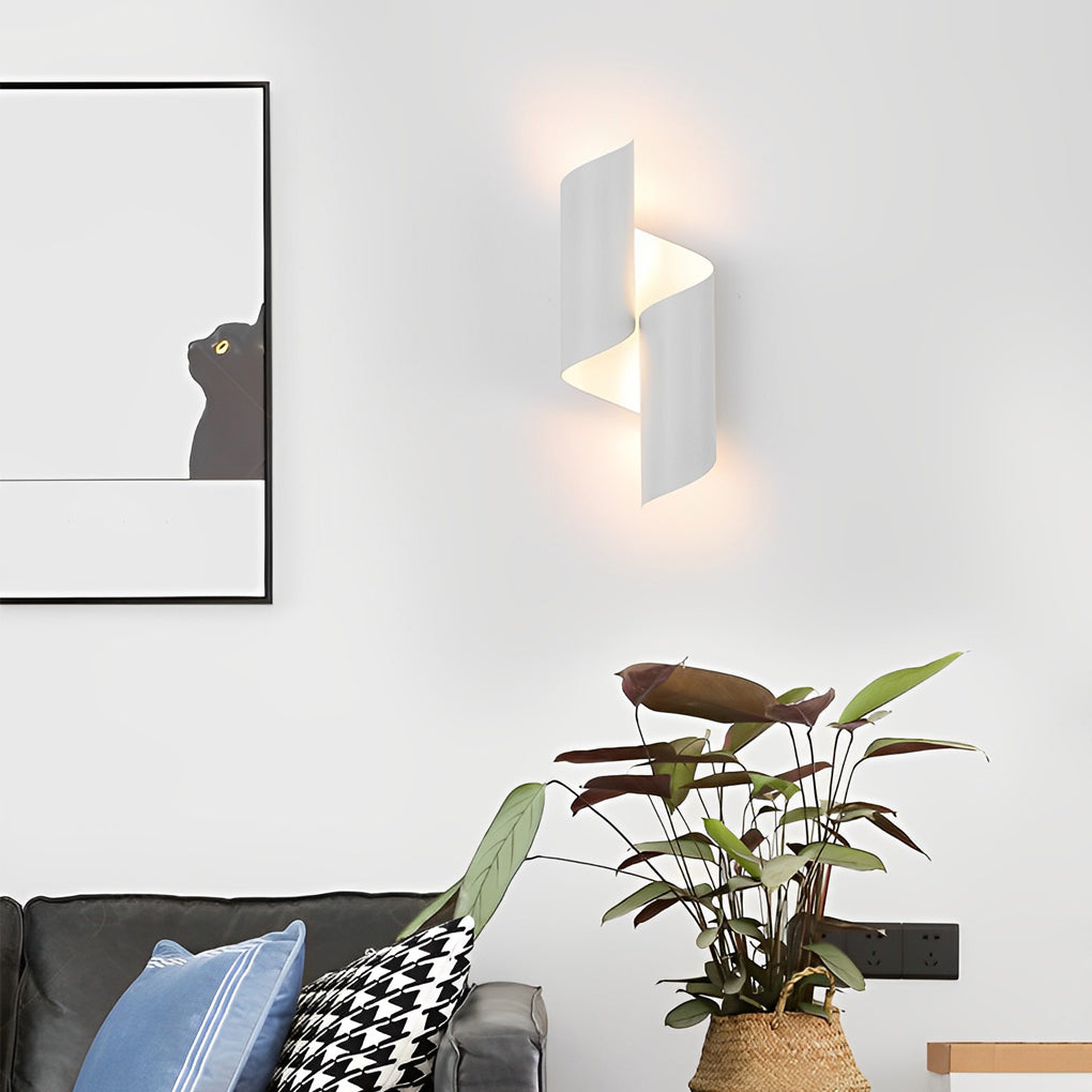 Modern Geometric Up and Down Wall Light Fixture Symmetrical Sconce Set of 2