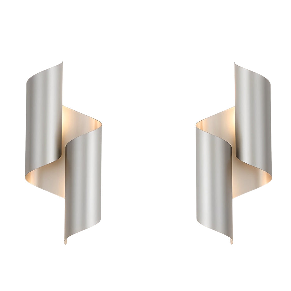 Modern Geometric Up and Down Wall Light Fixture Symmetrical Sconce Set of 2