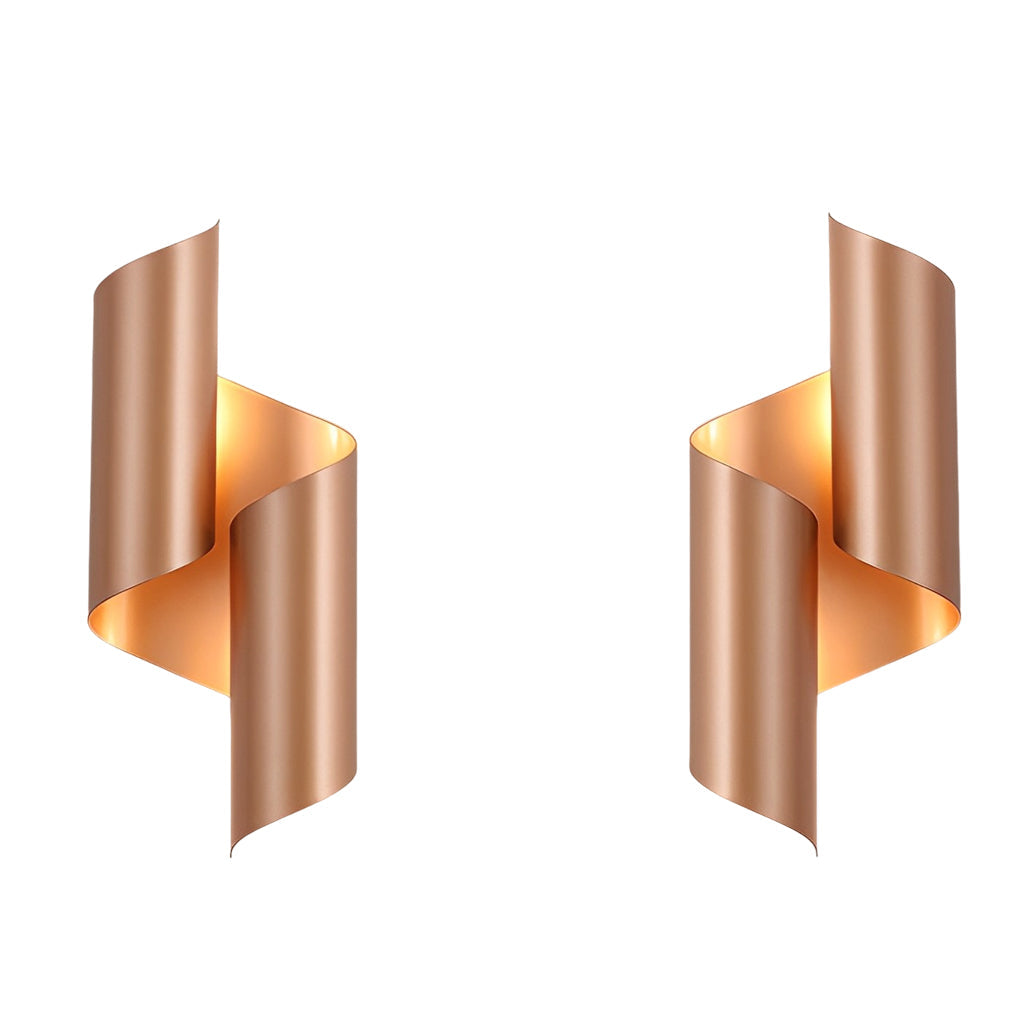 Modern Geometric Up and Down Wall Light Fixture Symmetrical Sconce Set of 2