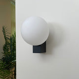 Modern Geometric Wall Mounted Lamp with Opal Glass Globe Set of 2 for Living Room and Bedroom