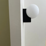 Modern Geometric Wall Mounted Lamp with Opal Glass Globe Set of 2 for Living Room and Bedroom