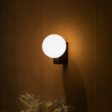 Modern Geometric Wall Mounted Lamp with Opal Glass Globe Set of 2 for Living Room and Bedroom