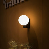 Modern Geometric Wall Mounted Lamp with Opal Glass Globe Set of 2 for Living Room and Bedroom