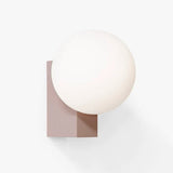 Modern Geometric Wall Mounted Lamp with Opal Glass Globe Set of 2 for Living Room and Bedroom