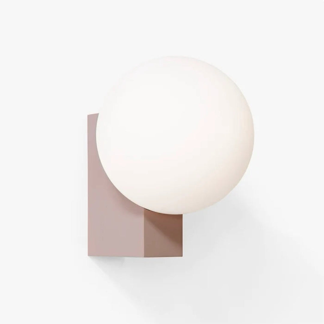Modern Geometric Wall Mounted Lamp with Opal Glass Globe Set of 2 for Living Room and Bedroom