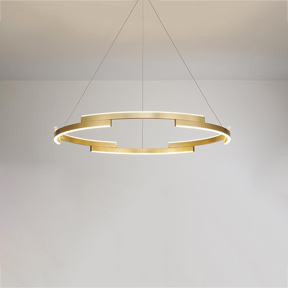 Modern Geometrical Circular LED Chandelier Kitchen Island Lighting Adjustable Hanging Ring Lamp