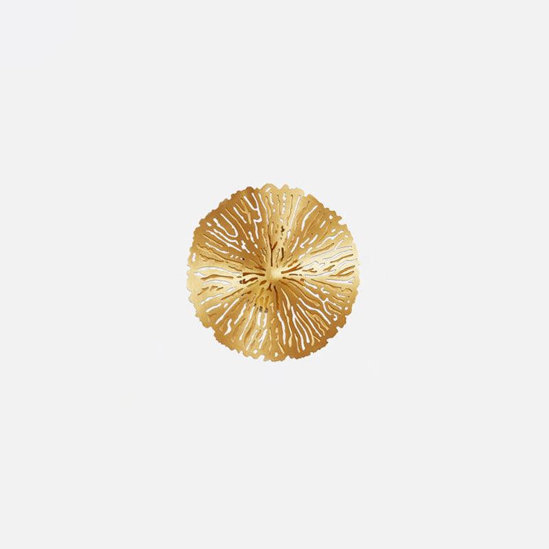Modern Gilded Lotus Leaf Wall Sconce Artistic Golden Stainless Steel LED Lighting Fixture