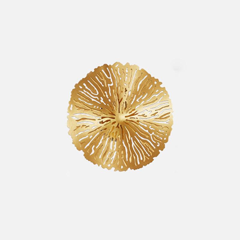 Modern Gilded Lotus Leaf Wall Sconce Artistic Golden Stainless Steel LED Lighting Fixture
