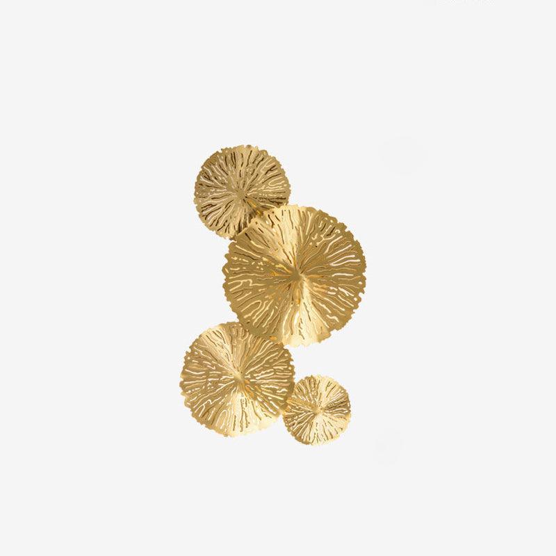 Modern Gilded Lotus Leaf Wall Sconce Artistic Golden Stainless Steel LED Lighting Fixture