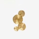 Modern Gilded Lotus Leaf Wall Sconce Artistic Golden Stainless Steel LED Lighting Fixture